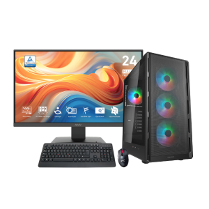 COMPUTADOR AIRFACE PURE RGB COUGAR - MONITOR 24" GAMER - AMD RYZEN 5 - ASUS PRIME B650 MA X62 WIFI - 8GB/ M.2 DE 480GB - FUENTE REAL 650W CORSAIR